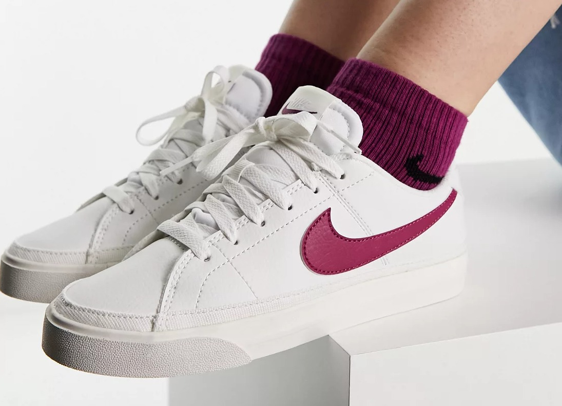 Nike Court Legacy sneakers in white and pink