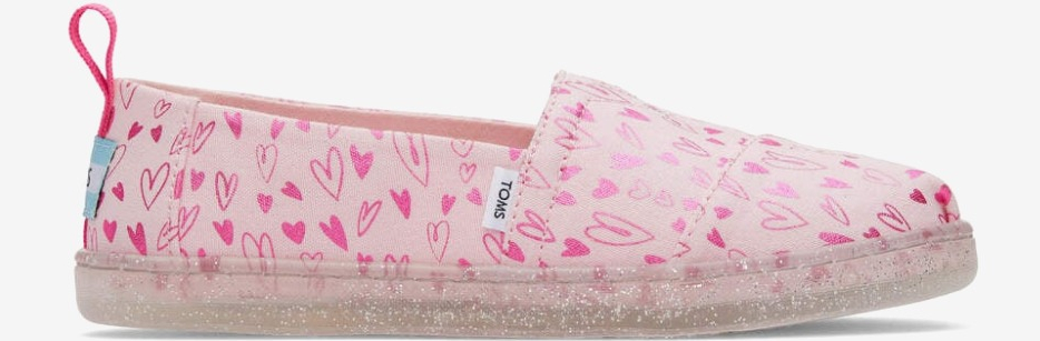 Youth Alpargata Foil Hearts Print