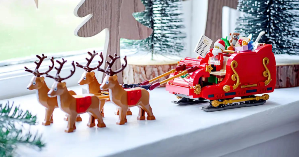 lego santa sleigh instock