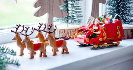 lego santa sleigh instock