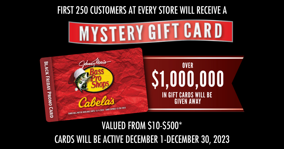 Bass Pro Shops and Cabelas Black Friday Gift Card Giveaway