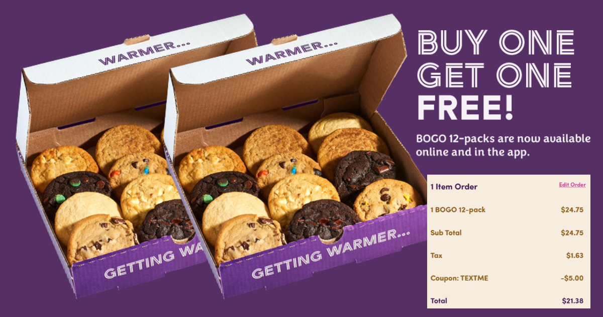 Insomnia Cookies BOGO Packs Packs Deal