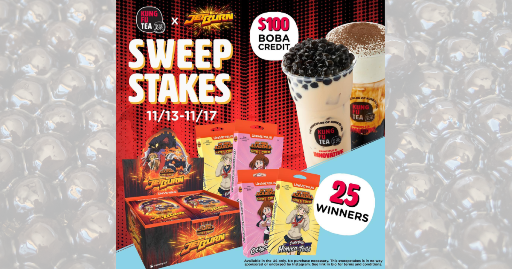 Kung Fu Tea X Jet Burn Sweepstakes