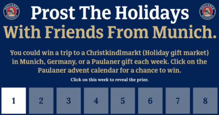 Paulaner Christkindlmarkt Trip Game Sweepstakes Instant Win Game