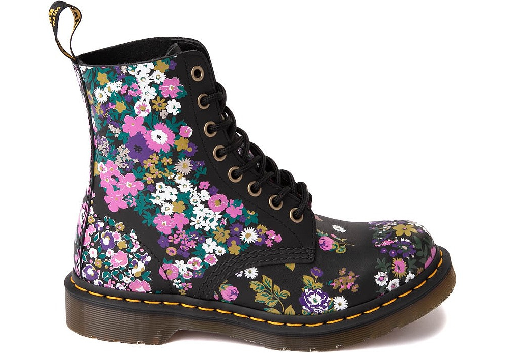 Womens Dr Martens Eye Boot Black Vintage Floral