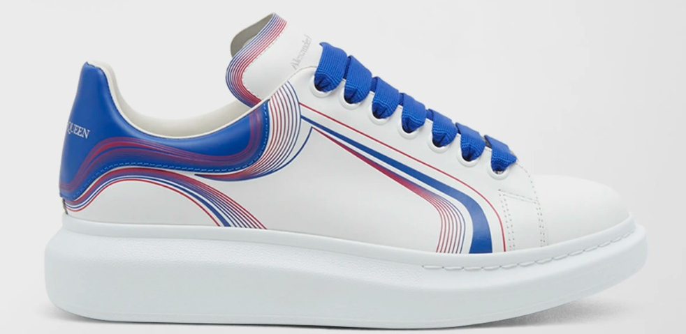 Alexander McQueen Mens Oversized Leather Low Top Sneakers