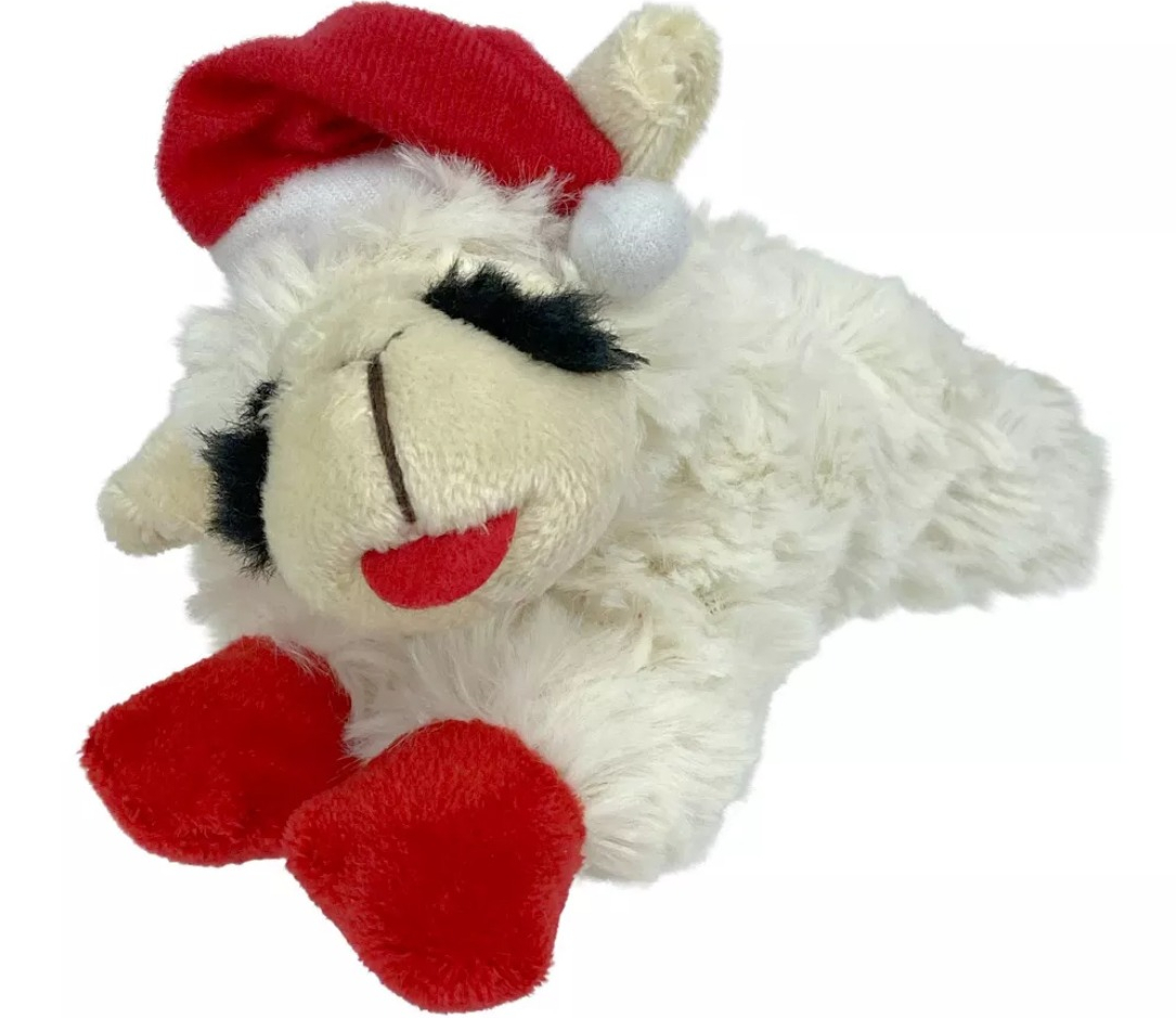 Lamb Chop with Santa Hat Dog To