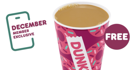 free dunkin coffee