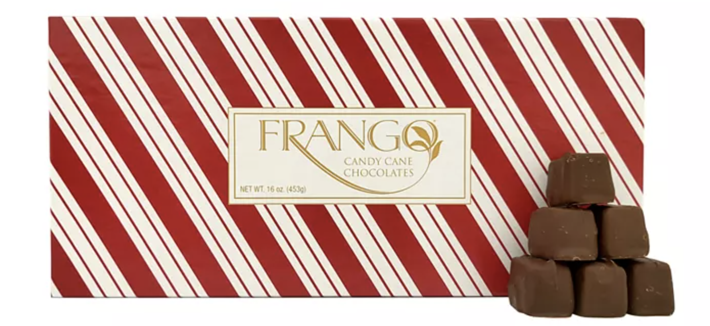 Frango Chocolates 1 LB Holiday Candy Cane Box of Chocolates Frango Chocolates 1 LB Holiday Candy Cane Box of Chocolates
