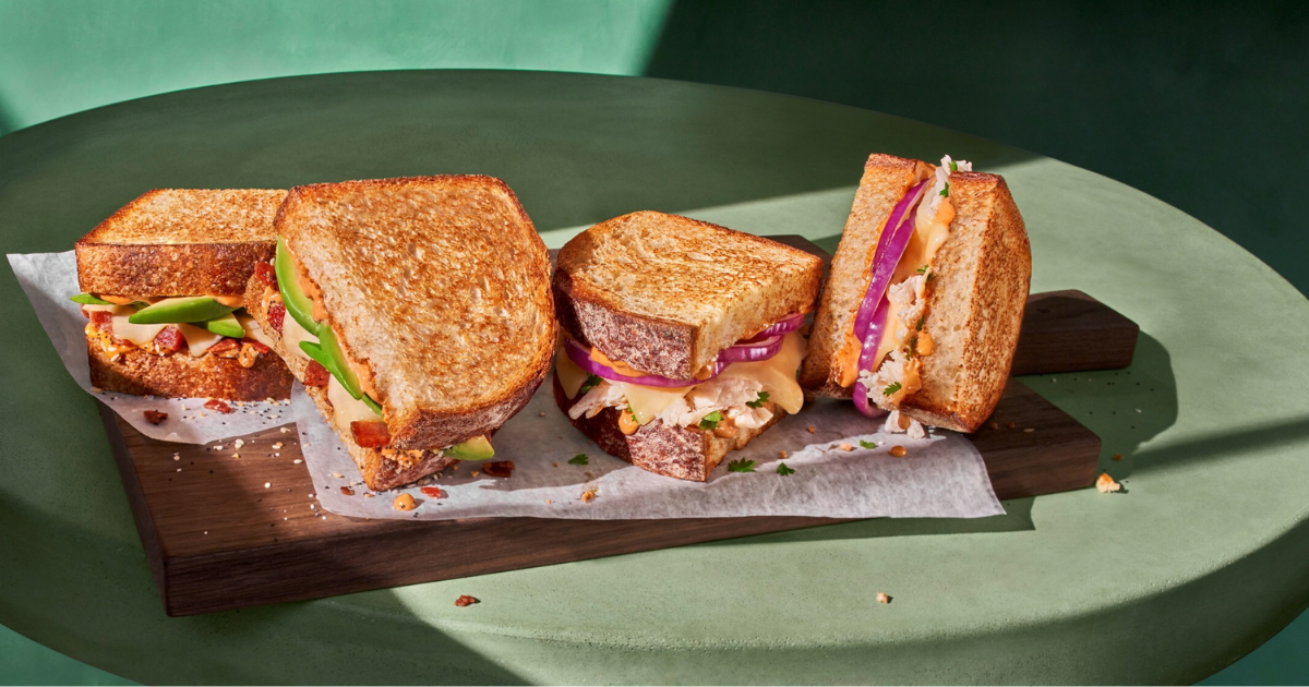 Free Sourdough Melt Sandwich on the Panera app for the first ONLY
