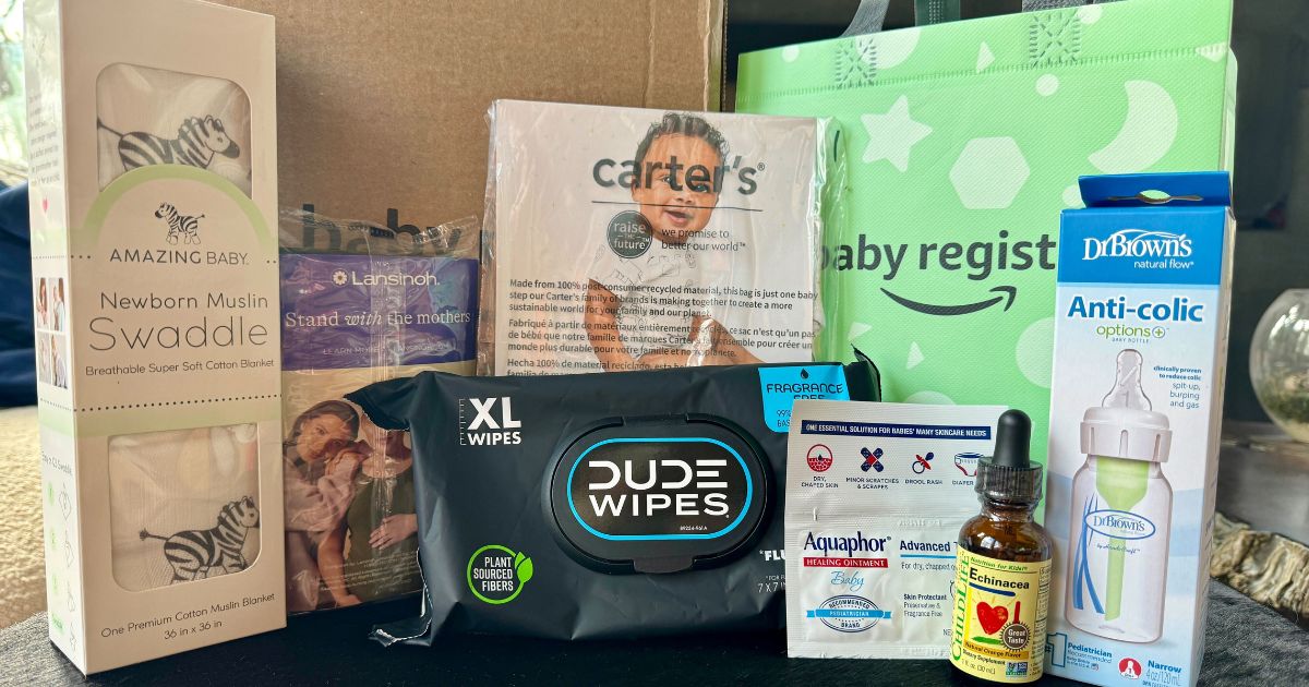 Amazon Baby Registry welcome box when you sign up for amazon baby registry