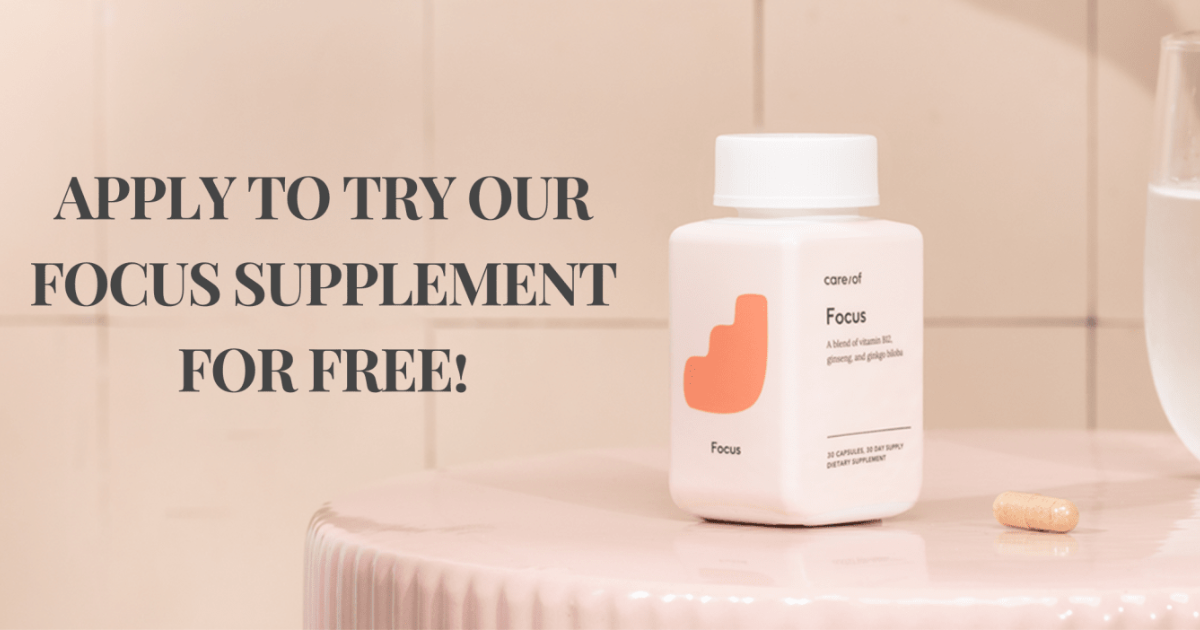 Apply to Try Free Careof Focus Supplement Vitamin Samples