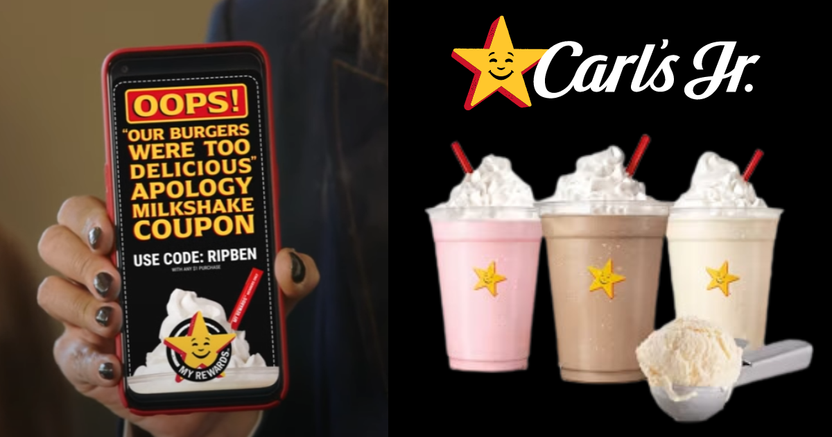 Free Hand Scooped Ice Cream Shake With Purchase Carls Jr App