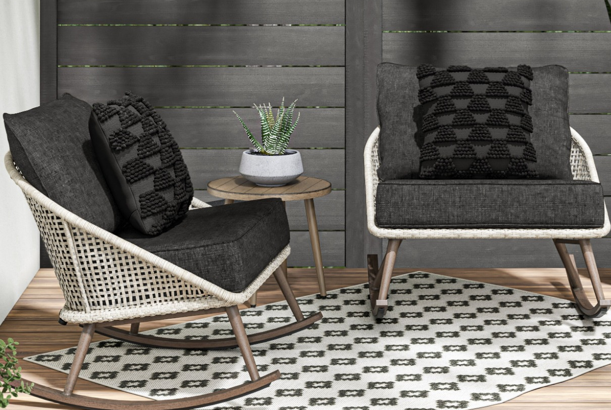 Origin Plymouth Cove Piece Gray Wicker Bistro Patio Set with Gray Cushions