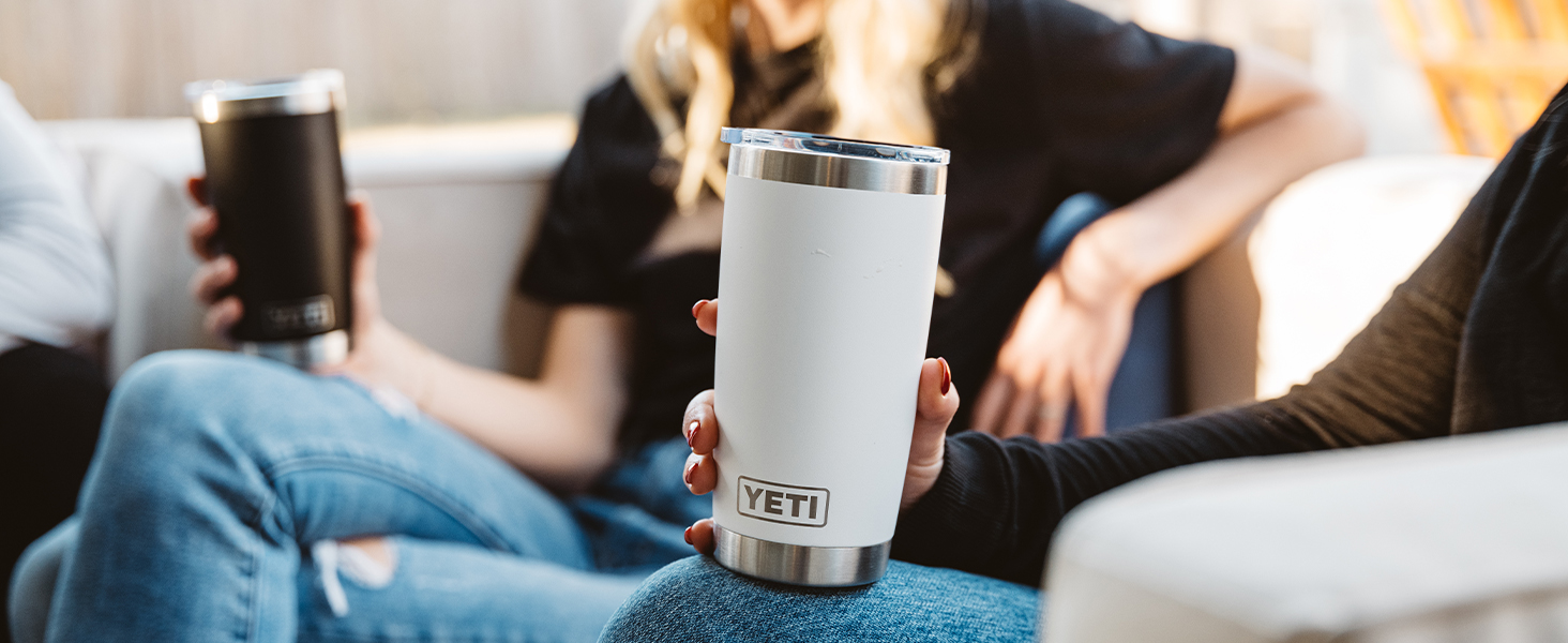 two women holding YETI Ramblers