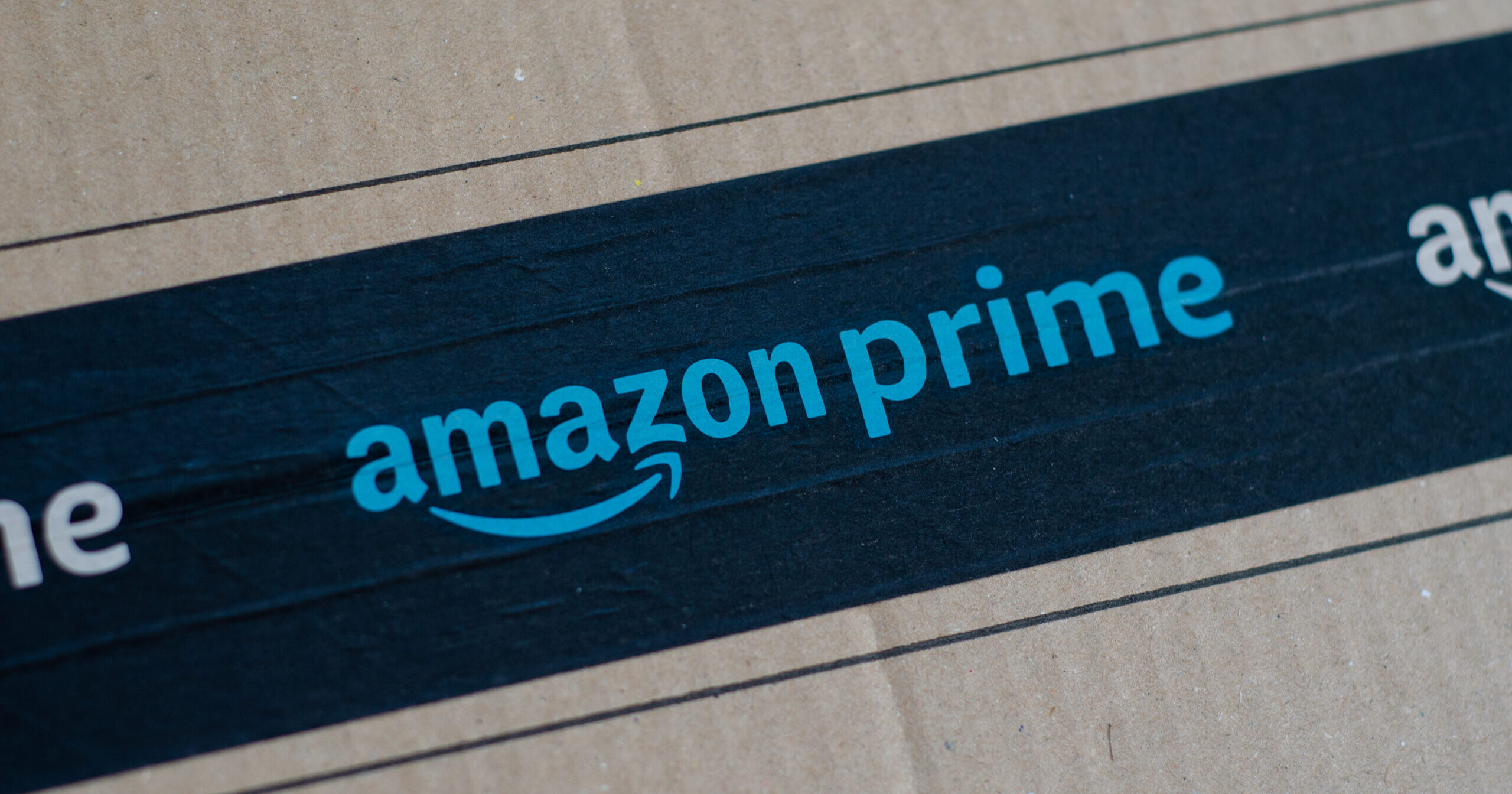 Cardboard Box with Amazon Prime tape.