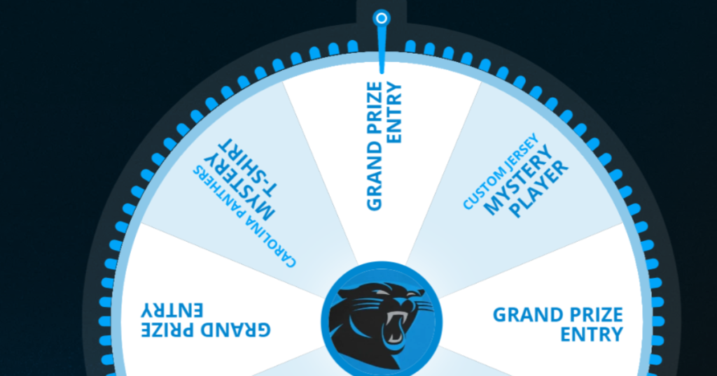 Carolina Panthers Mystery Spin to Win Prize Wheel Instant Win Sweepstakes