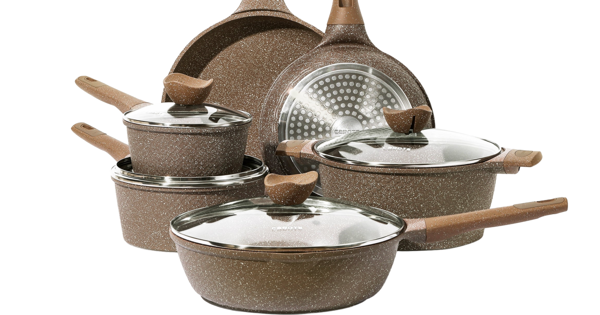Carote Cookware Set brown speckled