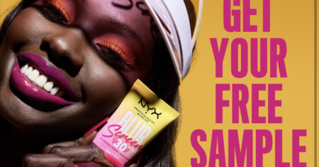 Woman holding a NYX Blurscreen Primer Sample