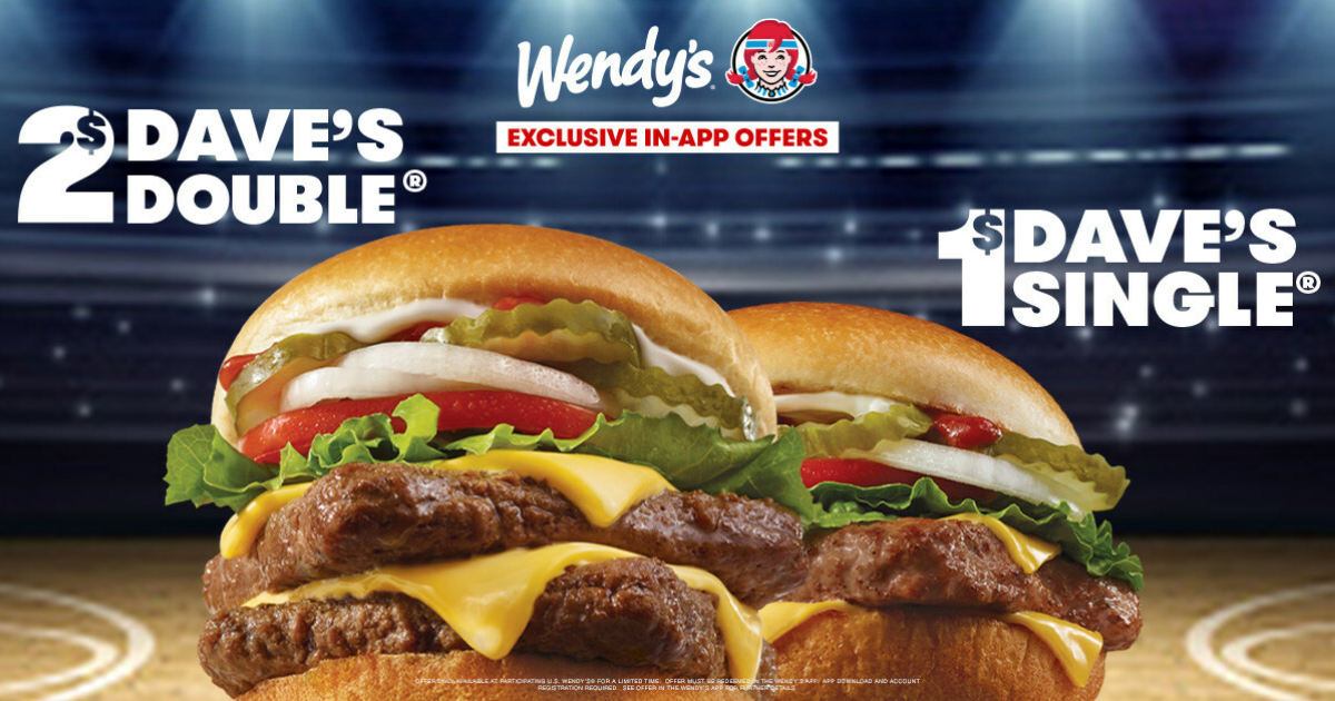 Wendys March Madness Deals Daves Single Daves Double