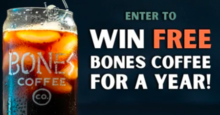 giveaway for bones coffee for a year