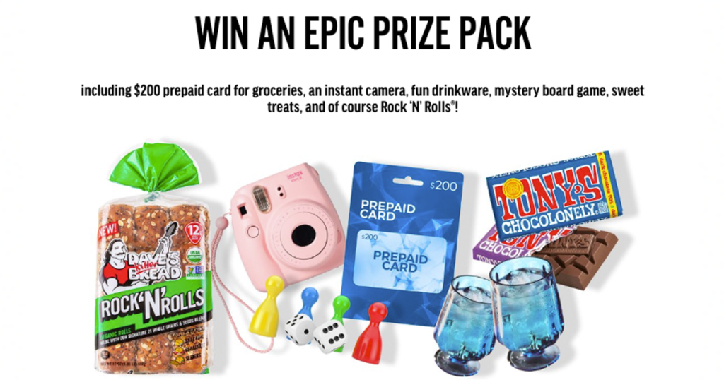 epic prize pack from Daves Killer Bread
