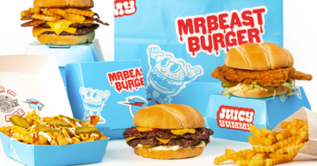 display of mrbeast burgers