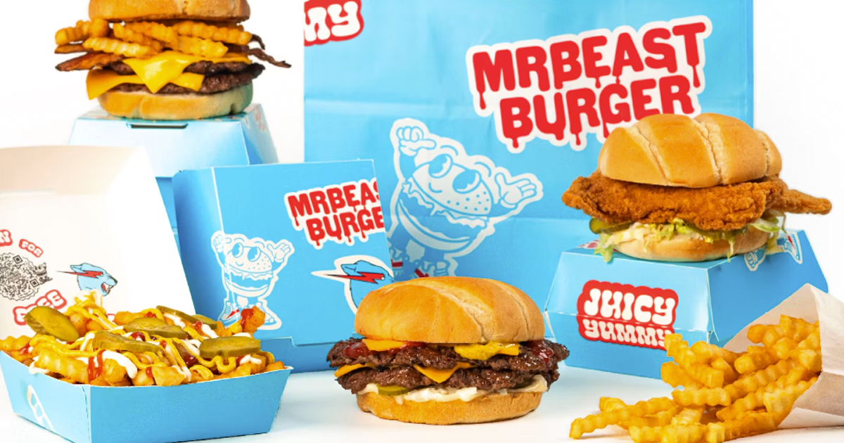 display of mrbeast burgers