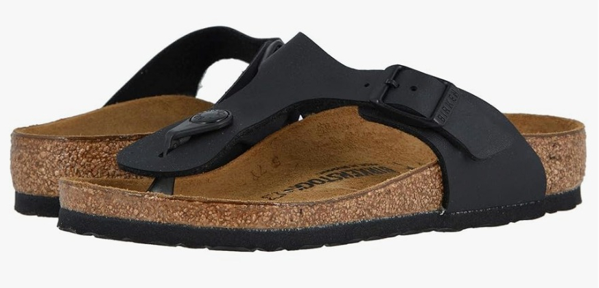 pair of Birkenstock sandals with black straps