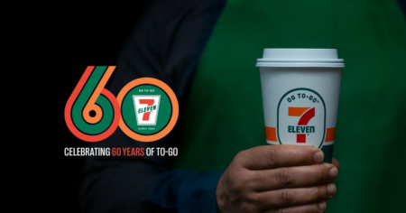 7-Eleven Employee holding a Cup of Coffee