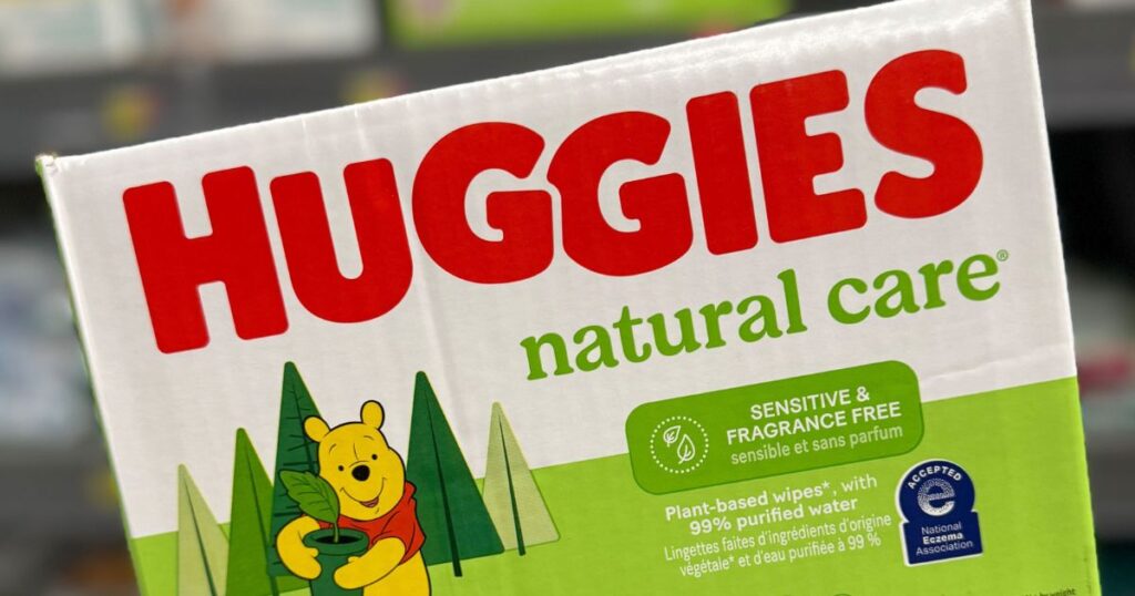 Huggies Wipes box of Huggies Natural Care Sensitive wipes