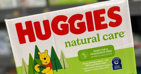 box of Huggies Natural Care Sensitive wipes