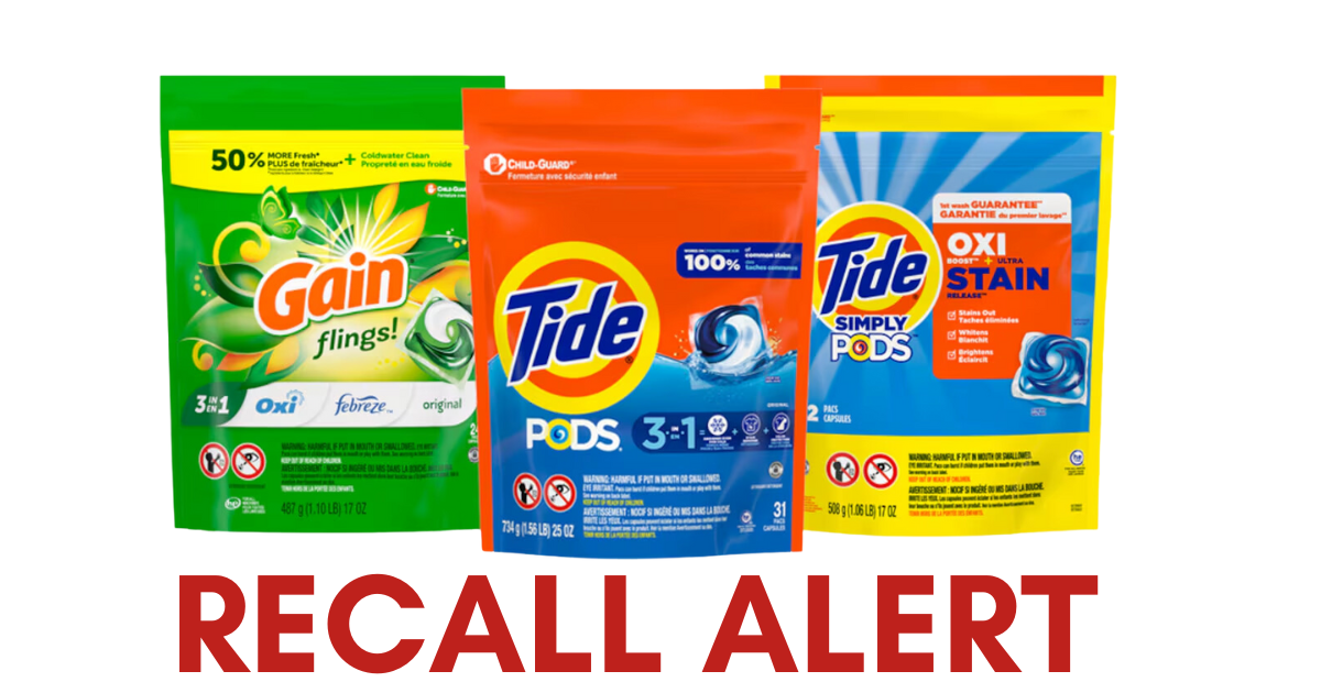 RECALL ALERT P G recalls M faulty detergent packets in US for injury risk Recall on Tide Pods, Gain Flings, Ace Pods, & Ariel Pods