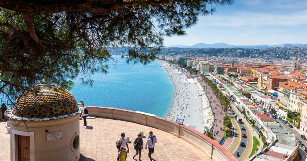 people walking in the french riviera