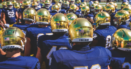 notre dame players standing