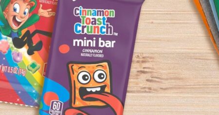 cinnamon toast crunch bar on a table
