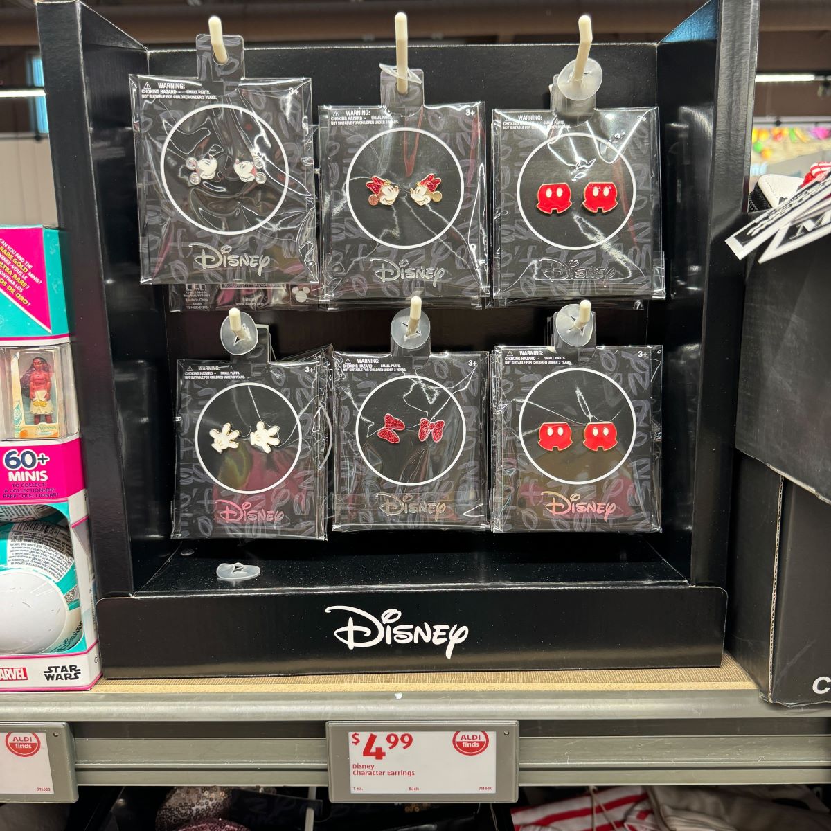 Disney Earrings display of Disney earrings