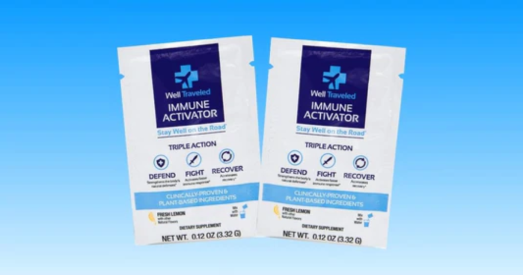 Free Packets of Well Traveled Immune Activator Drink Mix