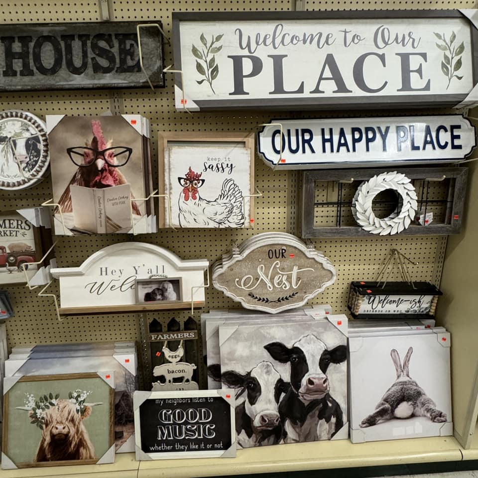 Hobby Lobby Wall Decor display of wall decor at Hobby Lobby