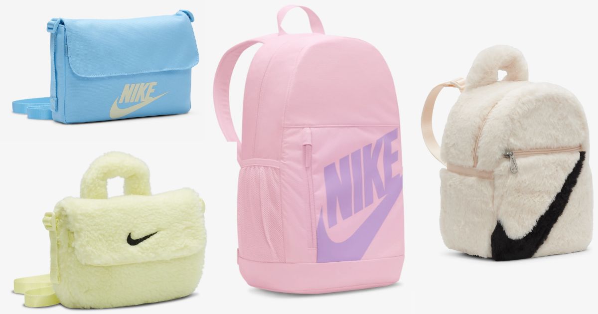 two Nike crossbody bags and two backpacks