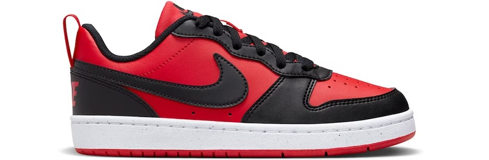 red, black, and white Nike sneaker