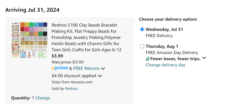 Redtwo Bracelet Kit bracelet kit checkout screen