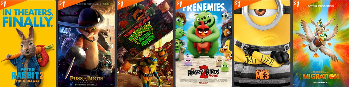 row of movies