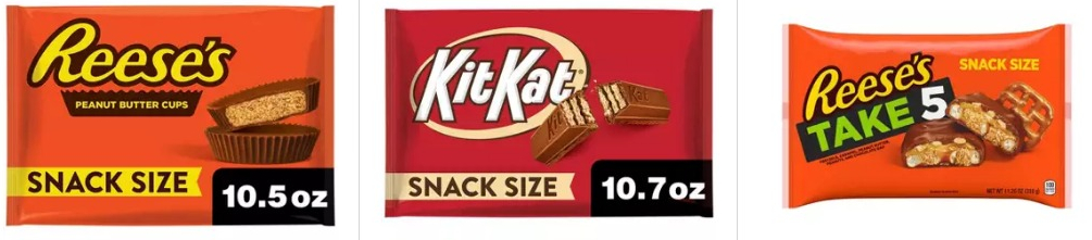 three bags of chocolates