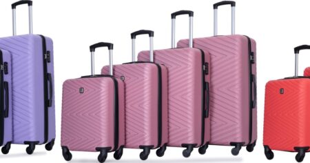 row of varying sizes of luggage