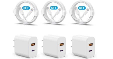 three iPhone chargers