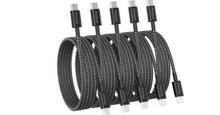 row of black Charging Cables