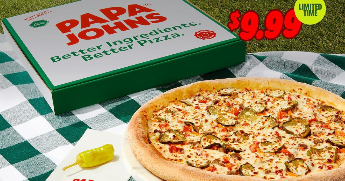 Cheesy Burger Pizza Returns Papa John s Answers Fan Demand with $ Deal and Free Slice Giveaways! Cheesy Burger Pizza Returns Papa John s Answers Fan Demand with $ Deal and Free Slice Giveaways!
