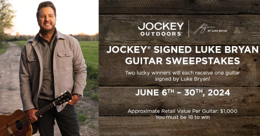 Jockey Signed Luke Bryan Guitar Sweepstakes
