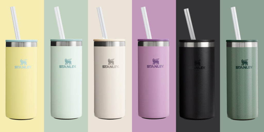row of Stanley Slim Cooler Cups